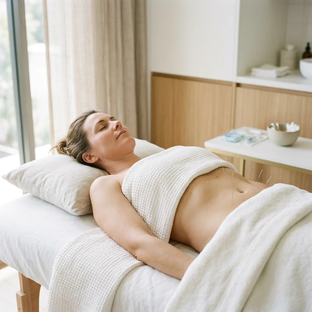 Abdominal acupuncture supporting digestion and bloating as part of a weight management plan