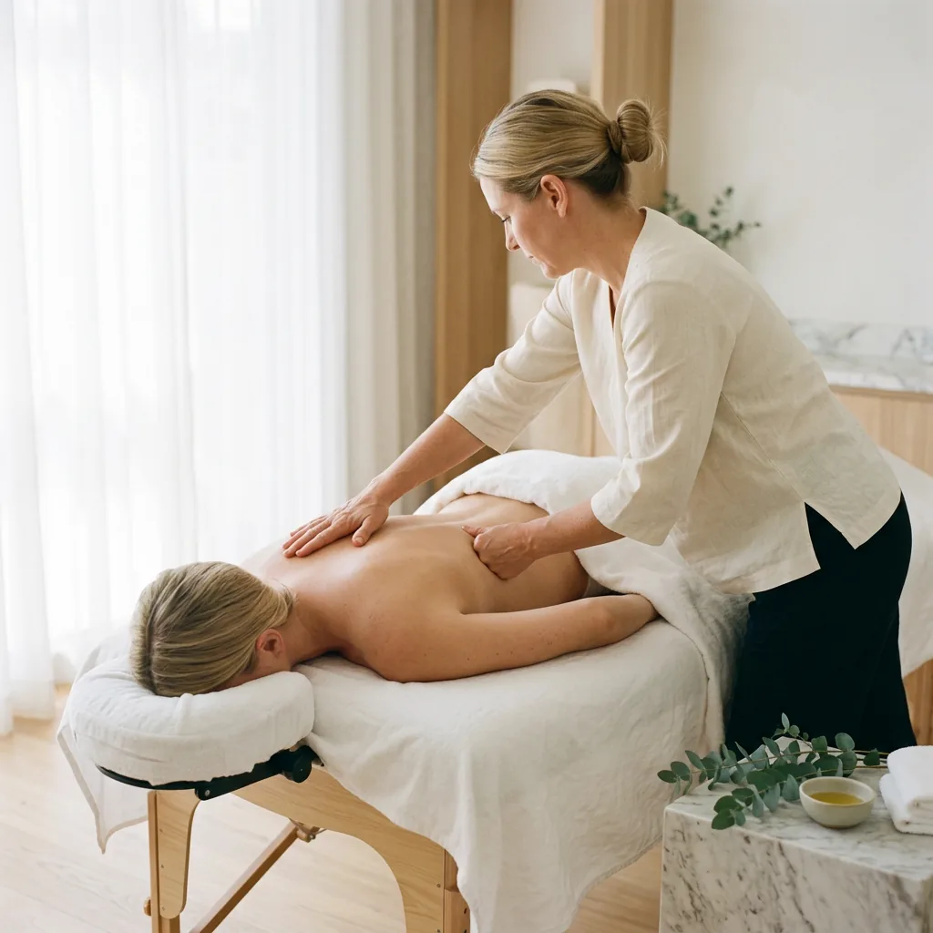 Tui na back meridian pressure, the Chinese medical massage we pair with needling